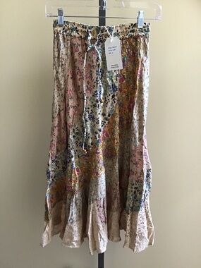 YOUNG THREADS NWT Skirt Maxi Cream Floral Size Small